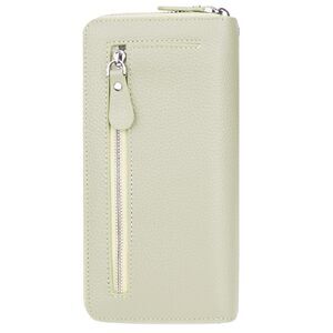 9227 Real Leather Zip Around Wallet RFID Blocking Wristlet Handbag Purse